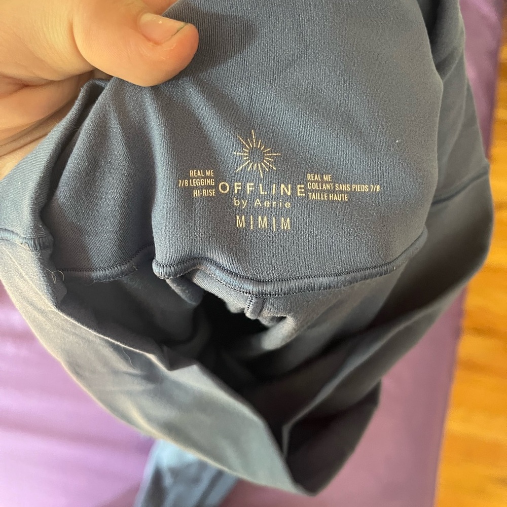 Aerie OFFLINE High-Rise Leggings in Blue Gray
